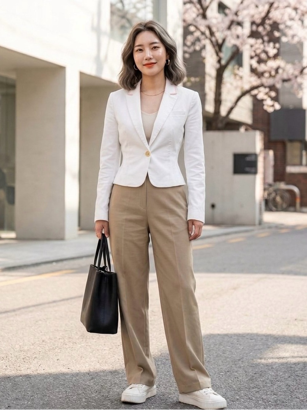 Banana Republic Beige and Cream Women's Blazer size 8